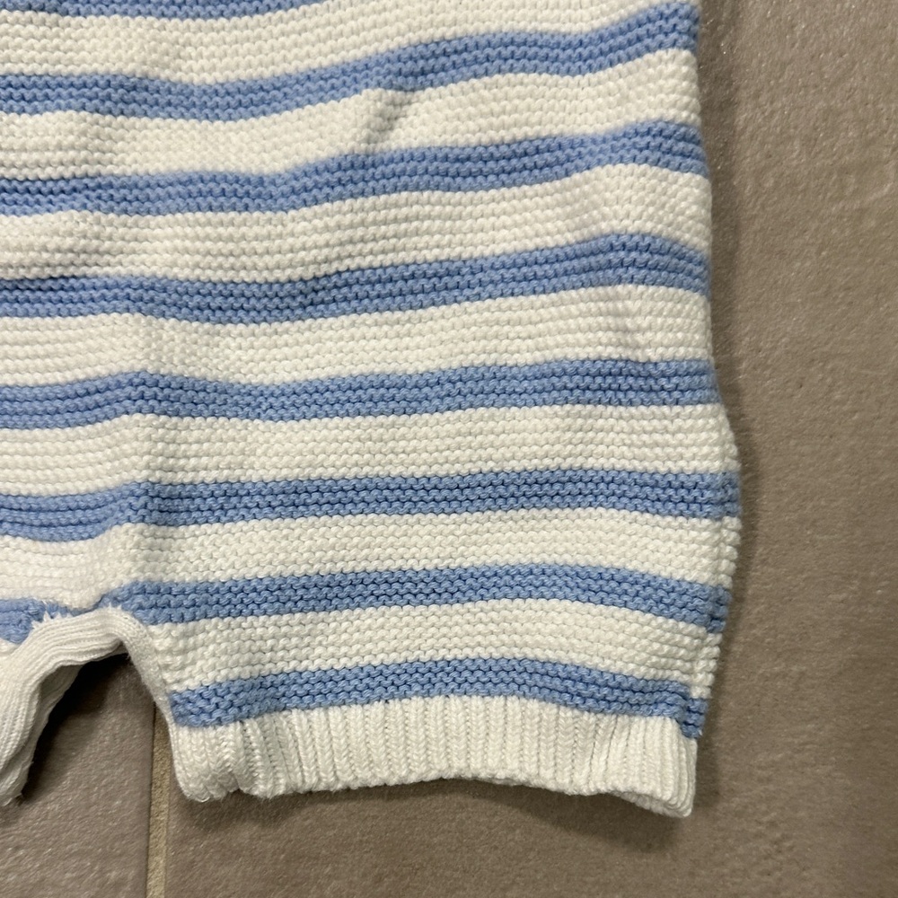 Striped Blue and White Kids Sweater Romper - Picture 4 of 11